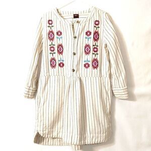 ‎Girls Tea Dress with Embroidered Flowers Sz 4
